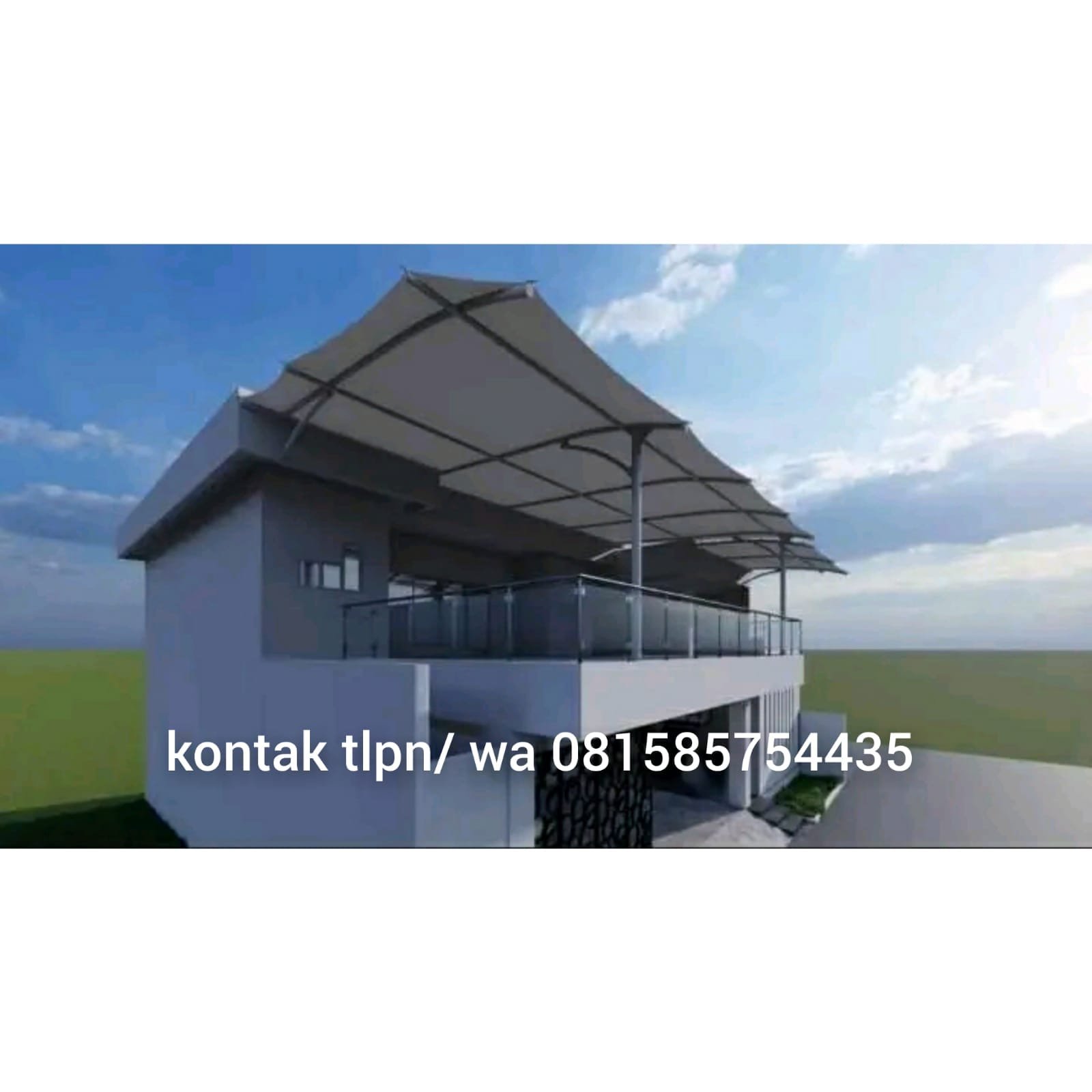 Kanopi Atap Membran Terpasang di Depok