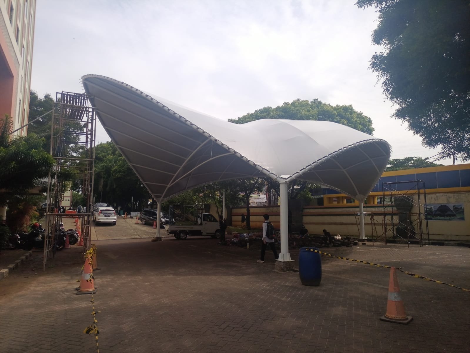 Kanopi tenda membran Agtex berkualitas tinggi untuk area outdoor