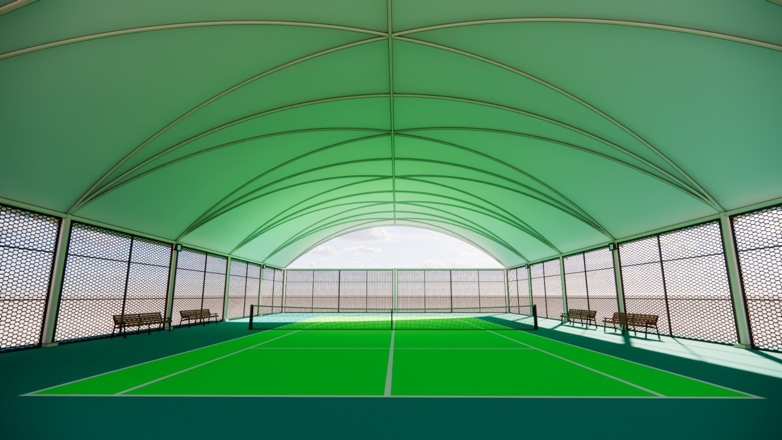 Canopy Membran Tenda Membran Lapangan Padel Rizki Awning