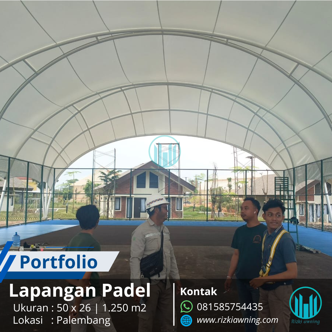 Tenda Membran Lapangan Padel di Palembang